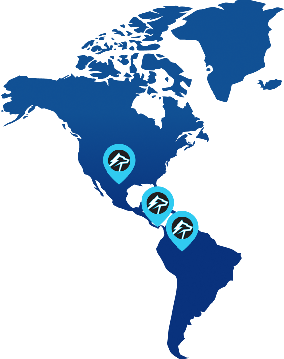 Mapa de las sedes de Bitcode Enterprise en Latinoamérica