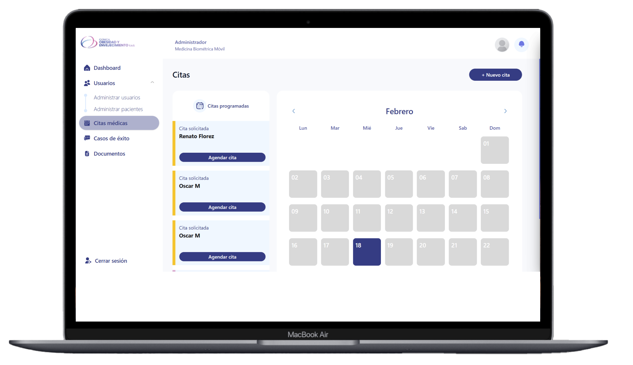 Portal administrativo CLOE