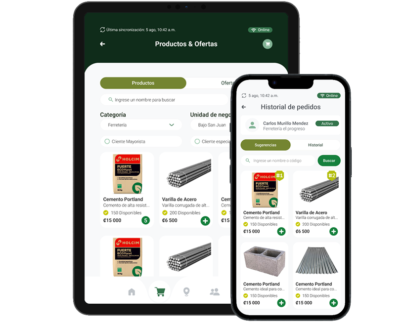 Aplicación móvil de Coopetarrazú en tablet