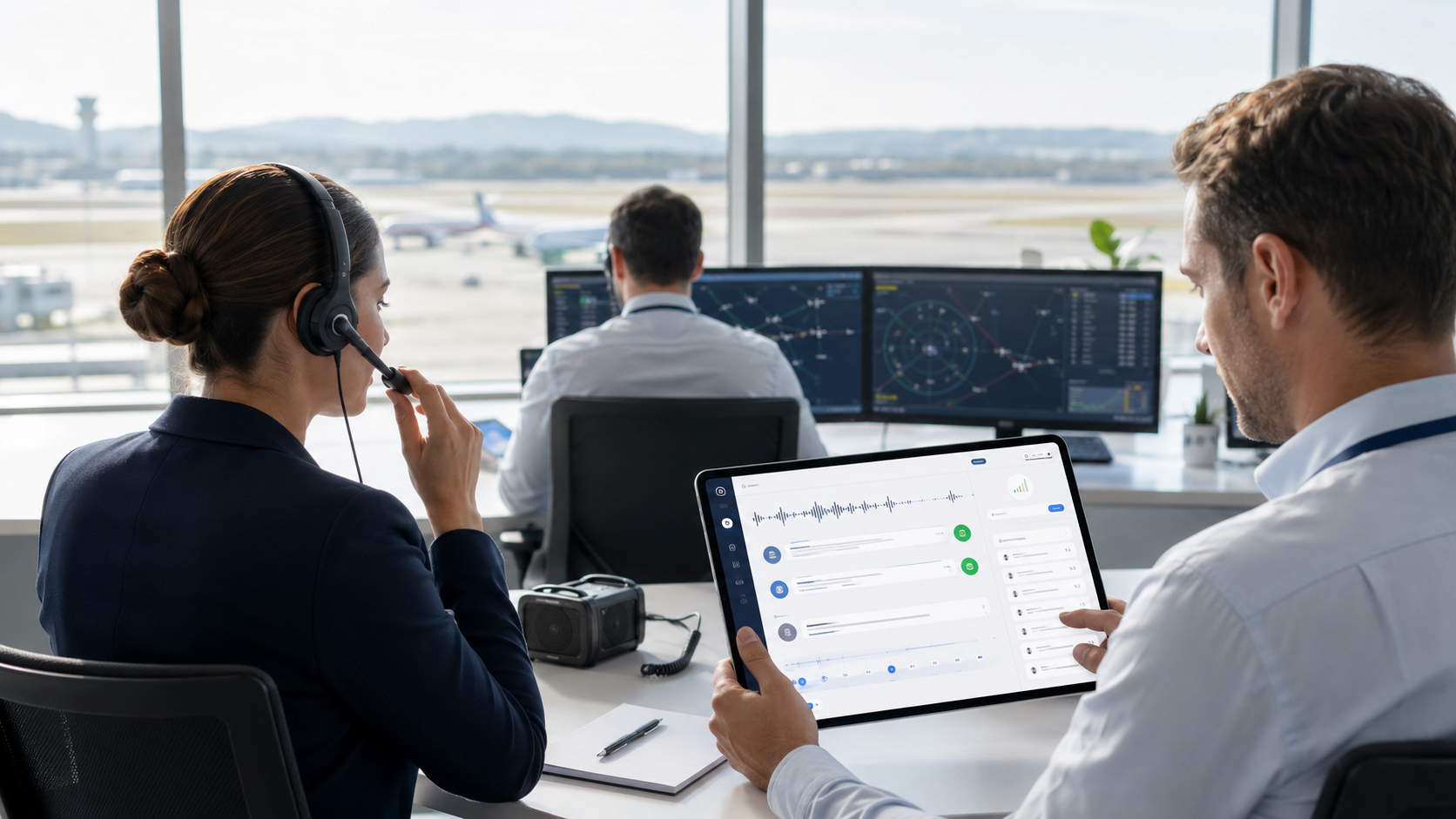 Comunicación aeronáutica y control de vuelo