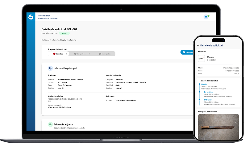 Plataforma web y aplicación móvil de Sharon Panamá